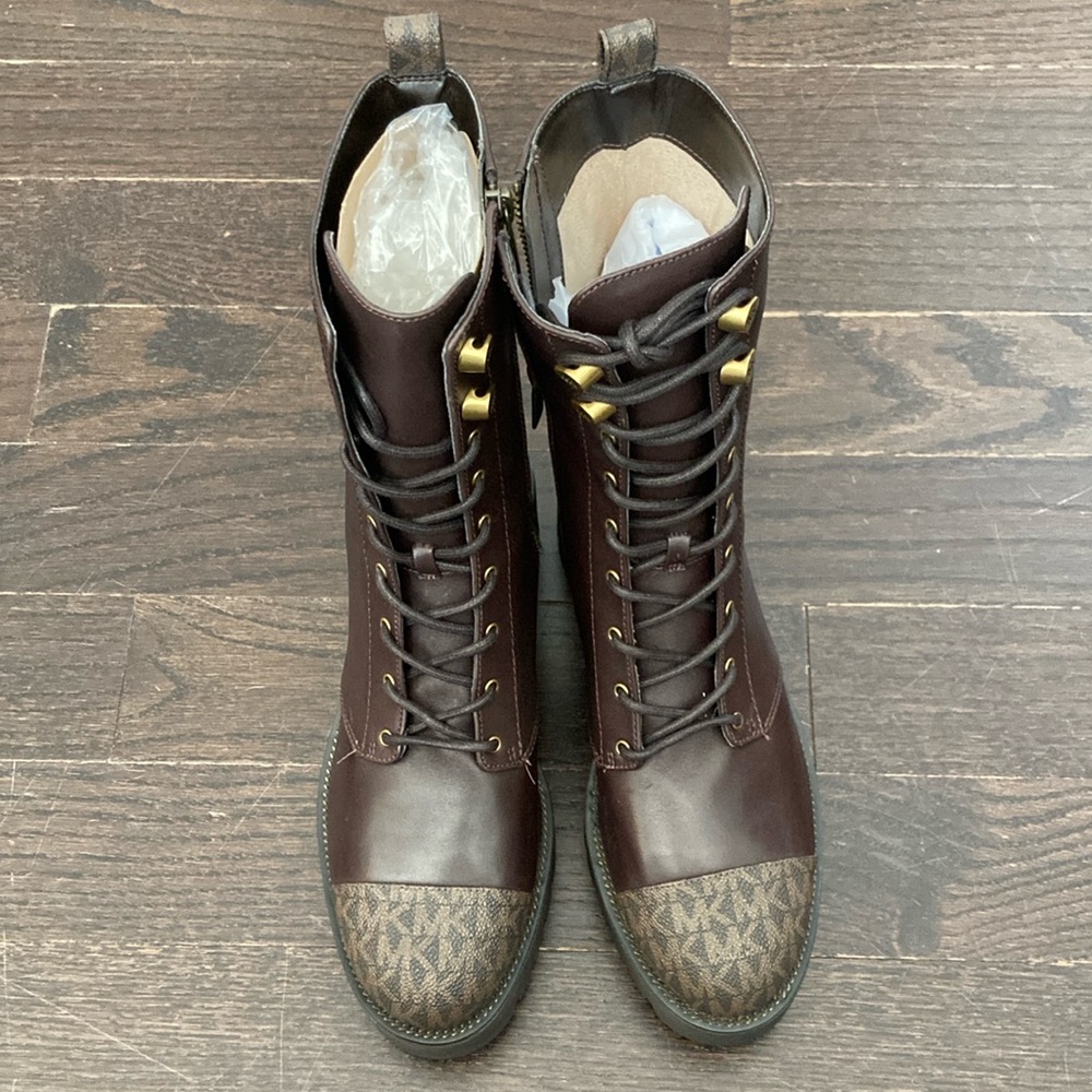 Michael Kors Leather Bryce Combat Boots 
Size 10 M